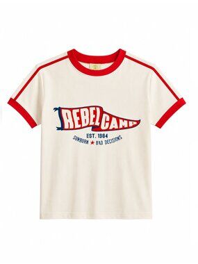 Womens Regular Rebel Camp Retro Vintage Inspired Look T shirt 80s Retro Tee